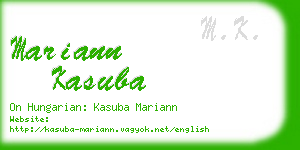mariann kasuba business card